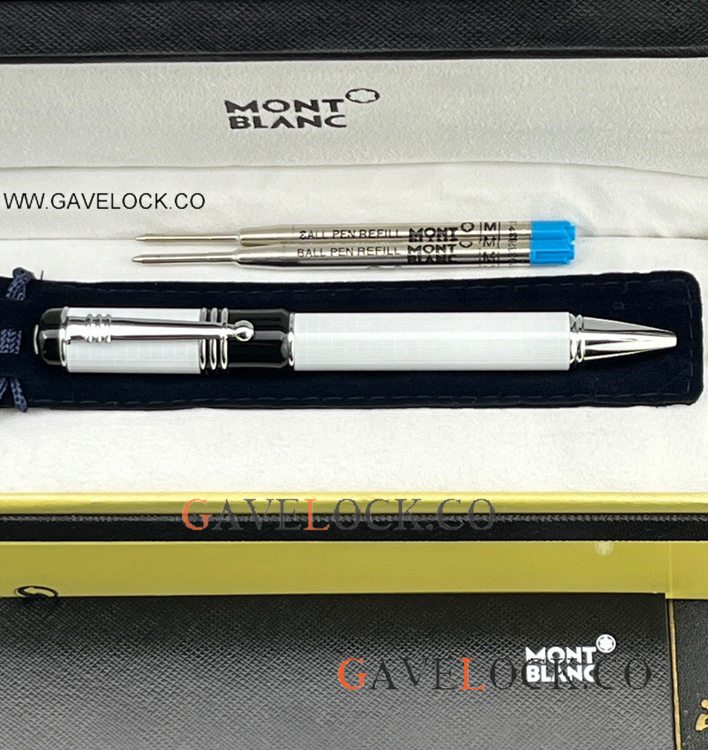 Clone Mont blanc Ballpoint Pen Writers Edition White